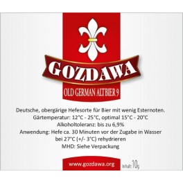 Gozdawa Old German Altbier 9 OGA9 sörélesztő 10g